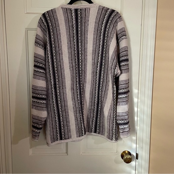 Vintage 90s Concrete Mix Sweater Tan Mens XL/XXL Geometric Knit Hip Hop Biggie - Picture 6 of 9